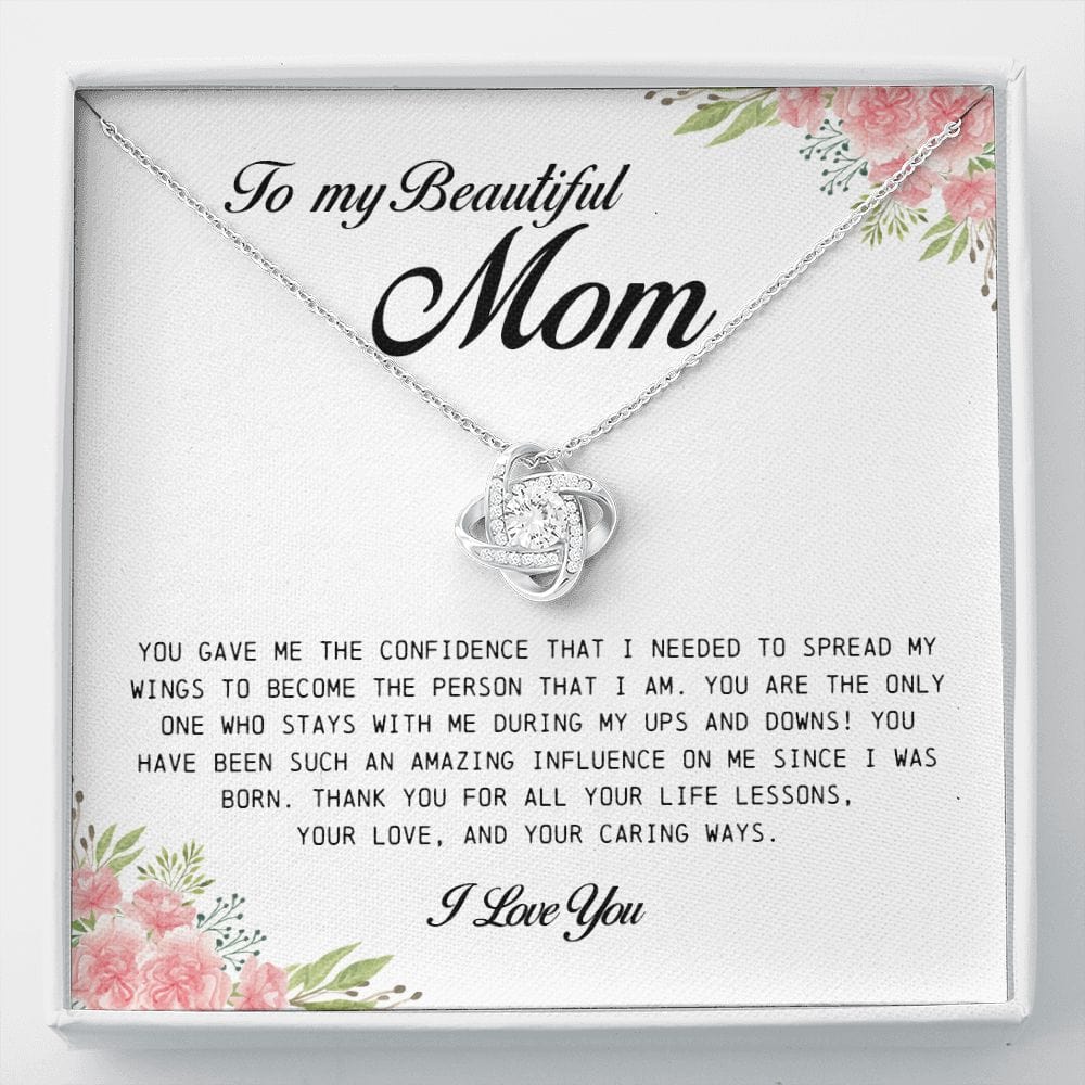 To My Beautiful Mom, Love Knot Necklace