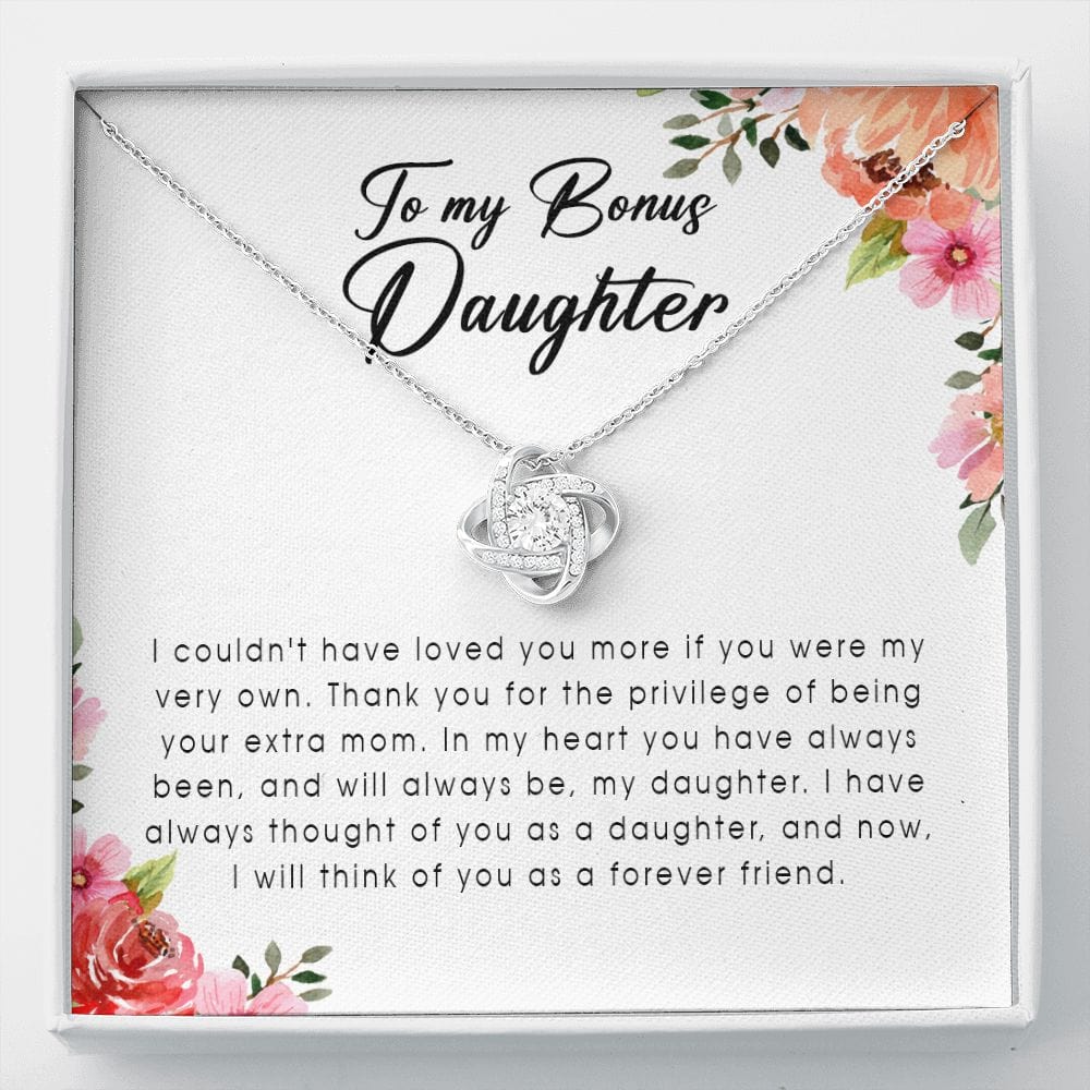 To My Bonus Daughter, Love Knot Necklace