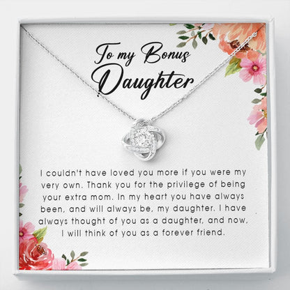 To My Bonus Daughter, Love Knot Necklace