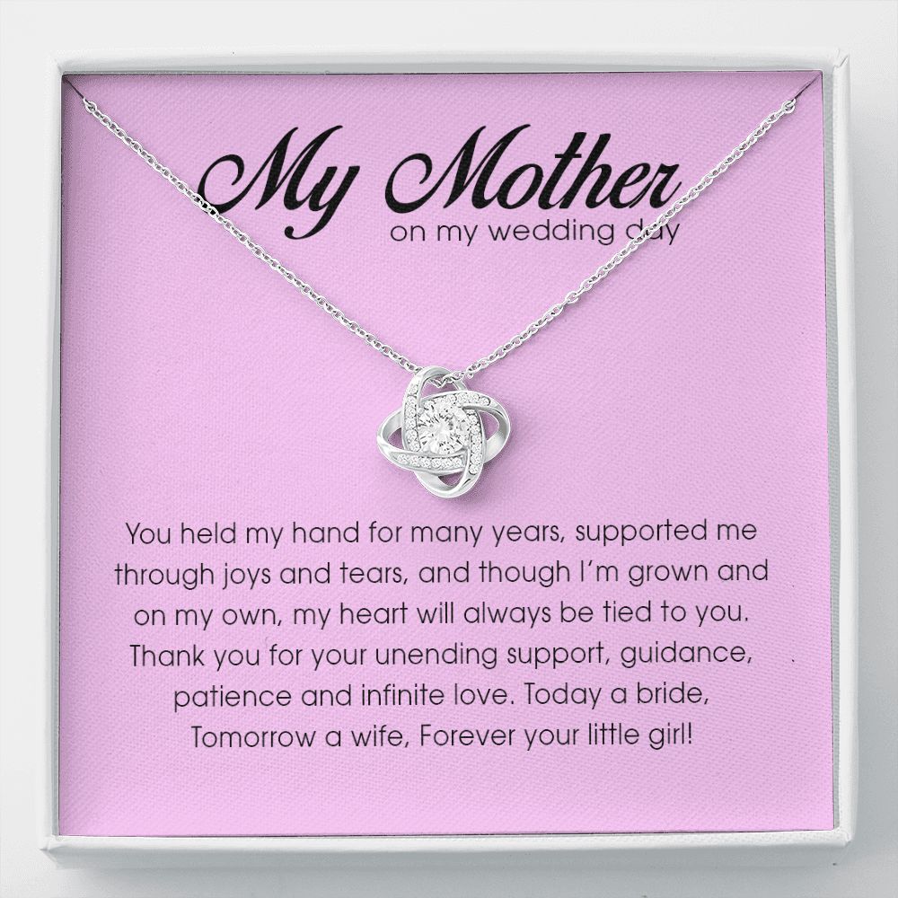 My Mother on My Wedding Day Gift, Love Knot Necklace