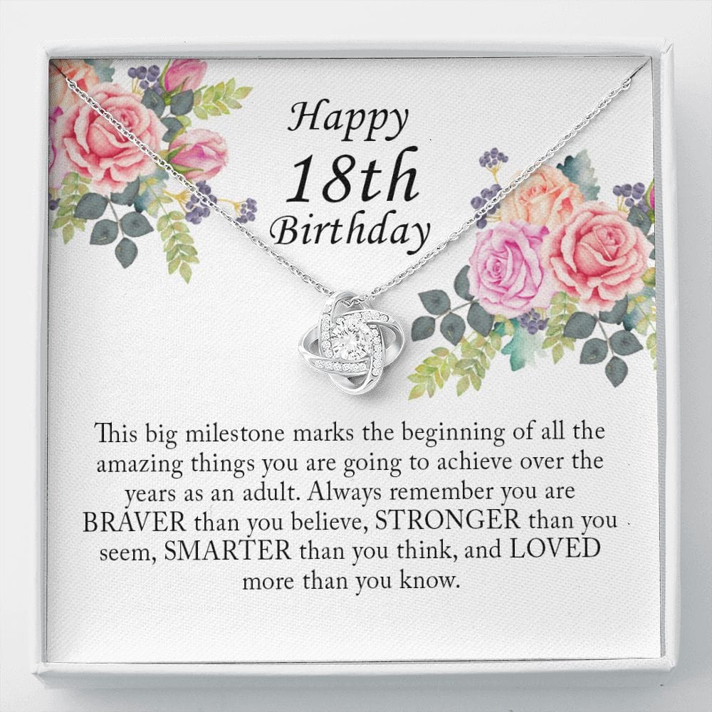 Happy 18th Birthday, Love Knot Necklace