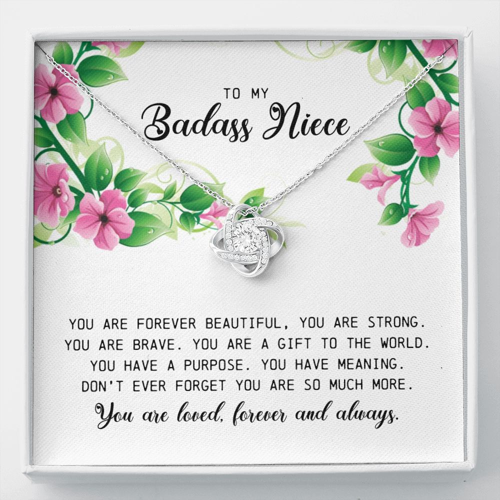 To My BadAss Niece, Love Knot Necklace
