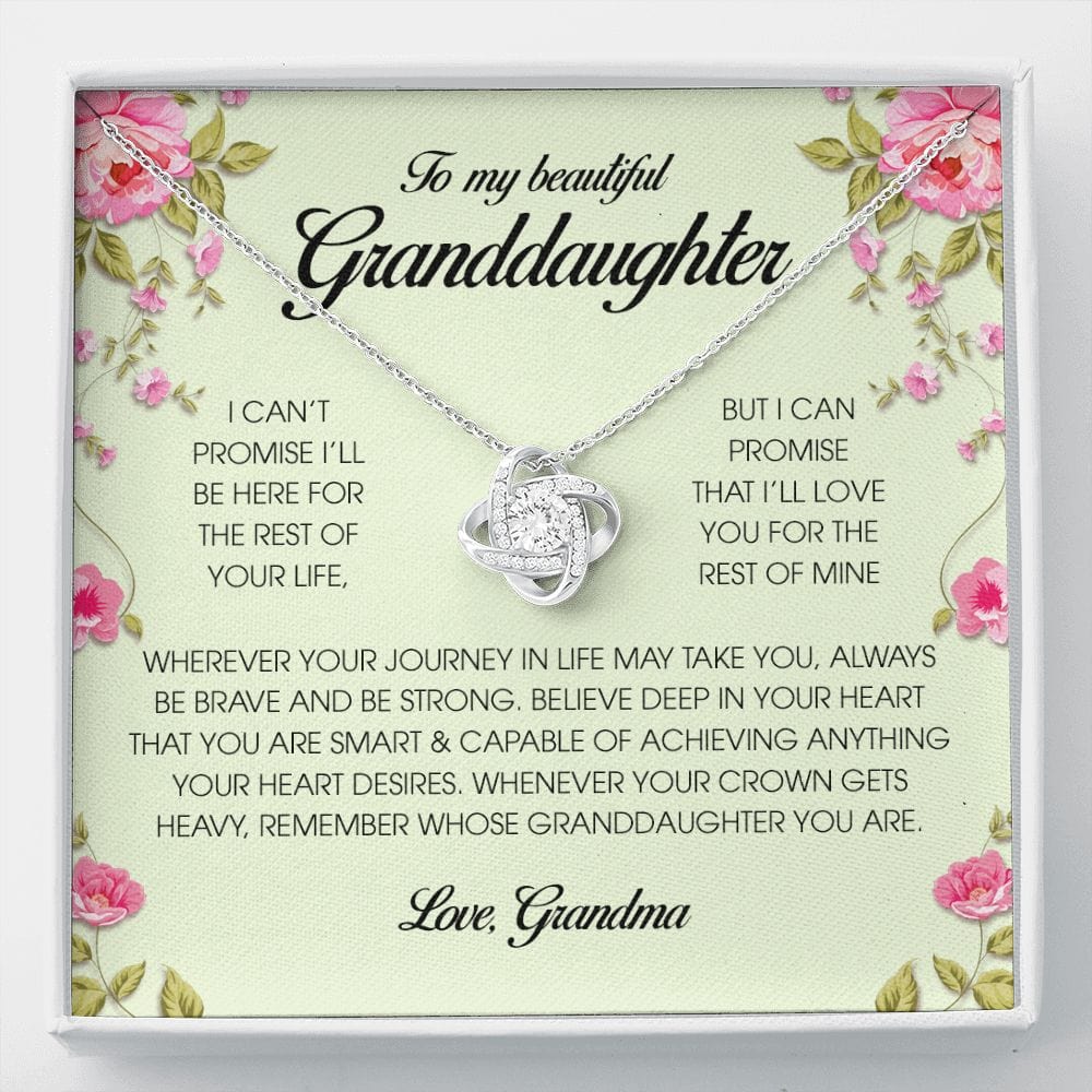To My Beautiful Granddaughter, Love Knot Necklace