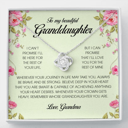 To My Beautiful Granddaughter, Love Knot Necklace