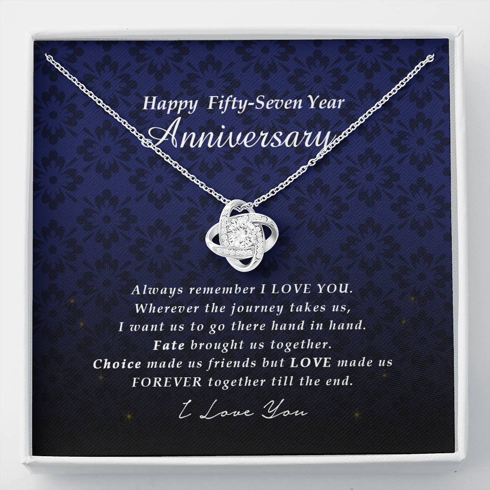 Love Knot Necklace, Happy 57 Year Anniversary