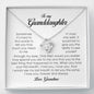 To My Granddaughter, Love Knot Necklace, Gift from Grandma