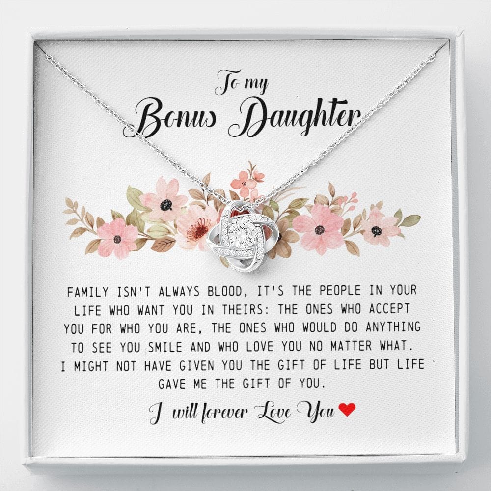 To My Bonus Daughter, Love Knot Necklace