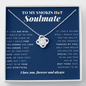 Love Knot Necklace | To My Smokin Hot Soulmate | Soulmate Gift | Soulmate Jewelry | Soulmate Anniversary Gift | Best Christmas Gift Idea
