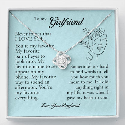 To My Girlfriend, Love Knot Necklace