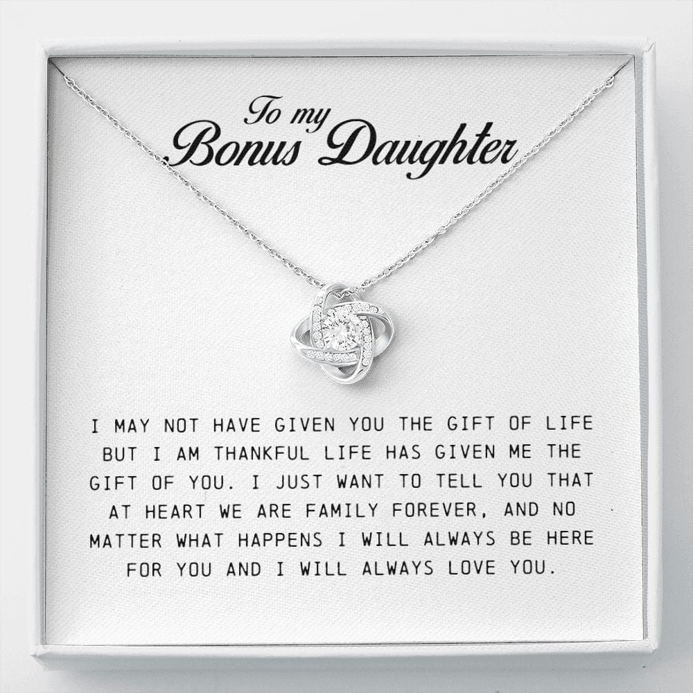 To My Bonus Daughter, Love Knot Necklace