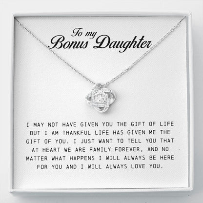 To My Bonus Daughter, Love Knot Necklace