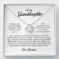 To My Granddaughter, Love Knot Necklace, Gift from Grandpa