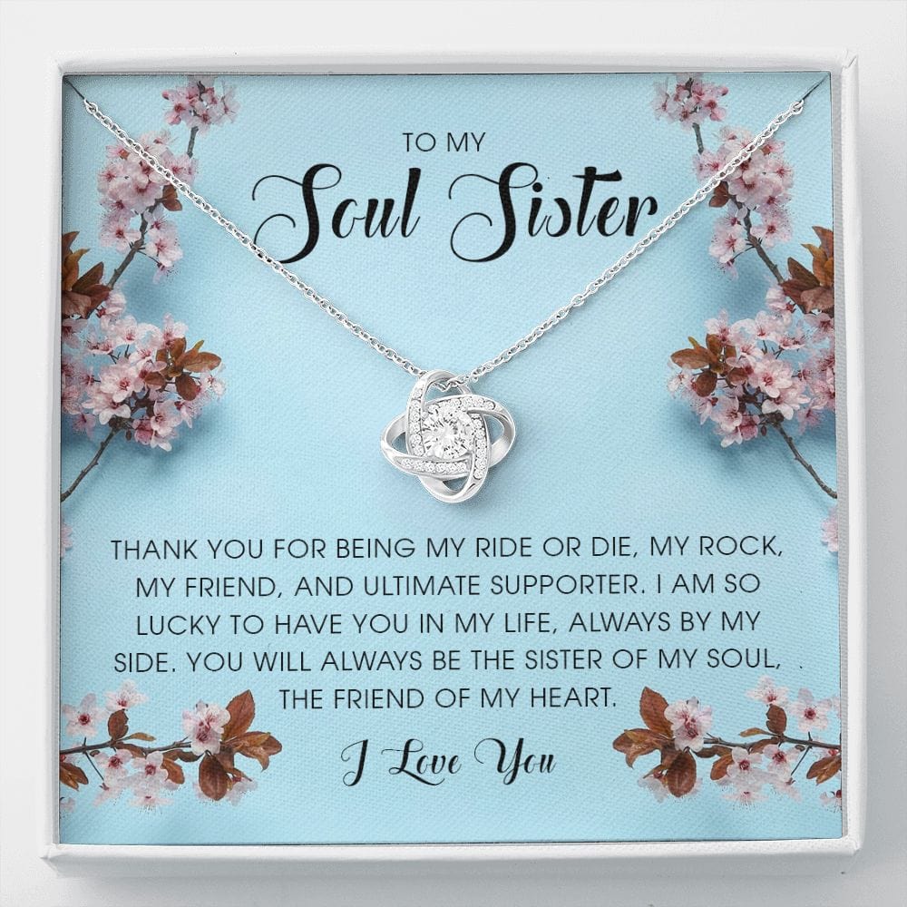 To My Soul Sister, Love Knot Necklace