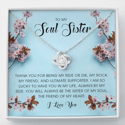 To My Soul Sister, Love Knot Necklace