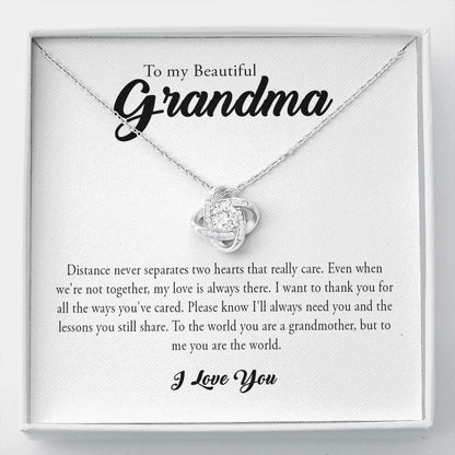 To My Beautiful Grandma, Love Knot Necklace