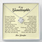 To My Granddaughter, Love Knot Necklace, Gift from Grandpa