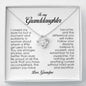 To My Granddaughter, Love Knot Necklace, Gift from Grandpa