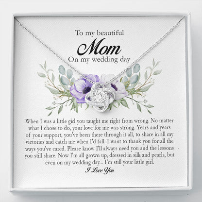To My Beautiful Mom On My Wedding Day, Love Knot Necklace