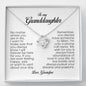 To My Granddaughter, Love Knot Necklace, Gift from Grandpa
