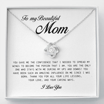 To My Beautiful Mom, Love Knot Necklace