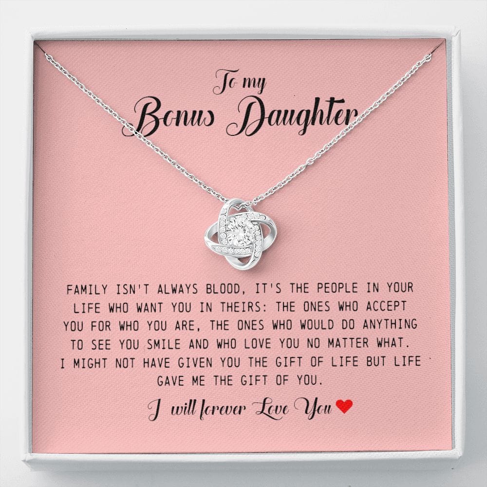 To My Bonus Daughter, Love Knot Necklace