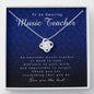 Love Knot Necklace, Music Teacher Gift, Thank You Gift, Appreciation Gift, Best Birthday Christmas Gift Idea