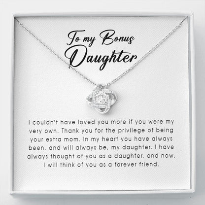 To My Bonus Daughter, Love Knot Necklace
