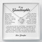 To My Granddaughter, Love Knot Necklace, Gift from Grandpa