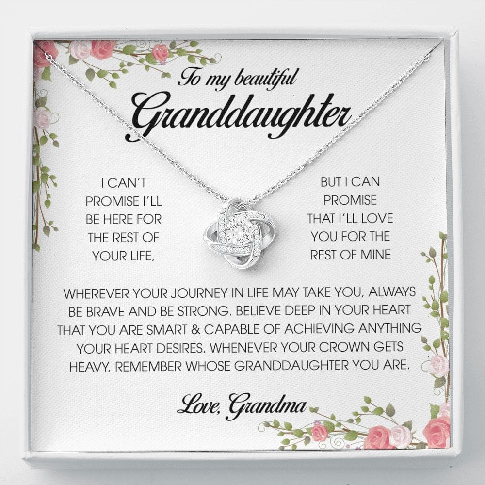 To My Beautiful Granddaughter, Love Knot Necklace