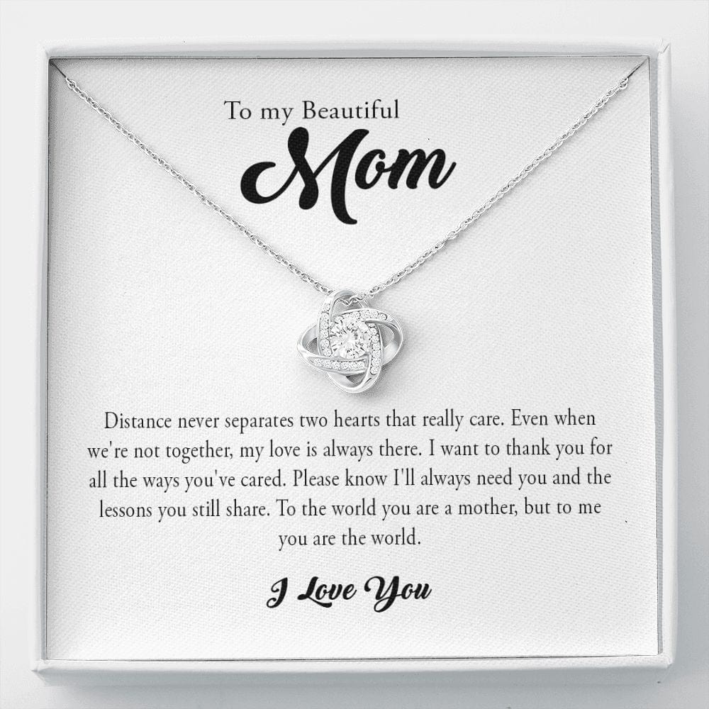 To My Beautiful Mom, Love Knot Necklace