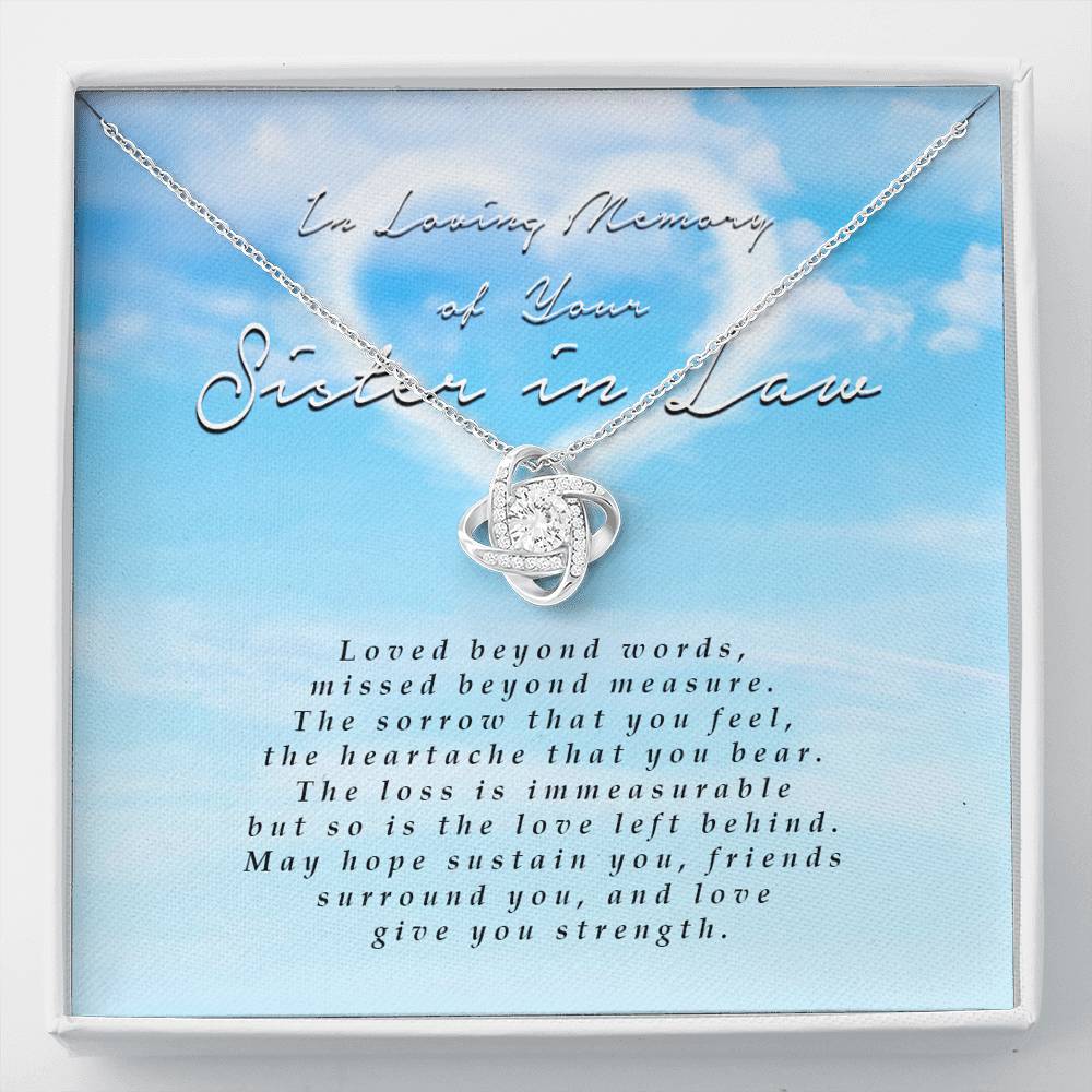 Love Knot Necklace, In Loving Memory of Your Sister In Law