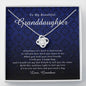 Love Knot Necklace, To My Beautiful Granddaughter, With Love From Grandma