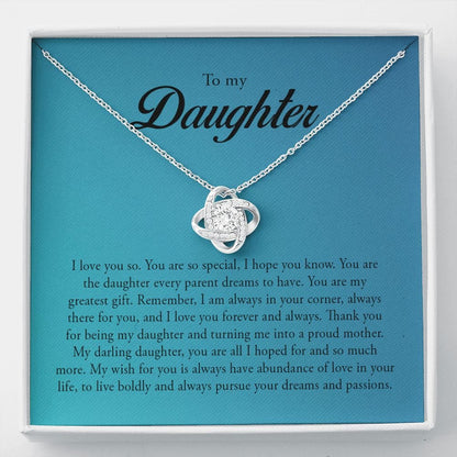 To My Daughter, Love Knot Necklace