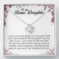 To My Bonus Daughter, Love Knot Necklace
