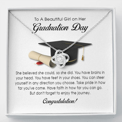 Graduation Gift, Love Knot Necklace