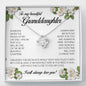 To My Beautiful Granddaughter, Love Knot Necklace