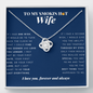 Love Knot Necklace | To My Smokin Hot Wife | Wife Gift | Wife Jewelry | Wife Anniversary Gift | Wife Christmas Gift Idea