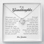 To My Granddaughter, Love Knot Necklace, Gift from Grandma