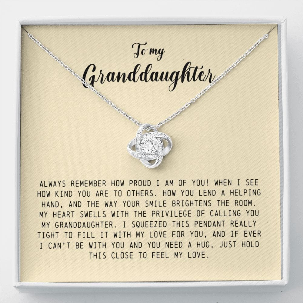 To My Granddaughter, Love Knot Necklace