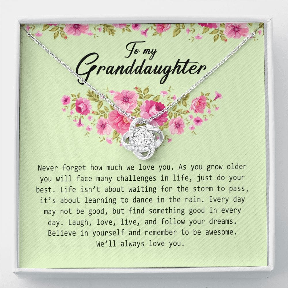 To My Granddaughter, Love Knot Necklace