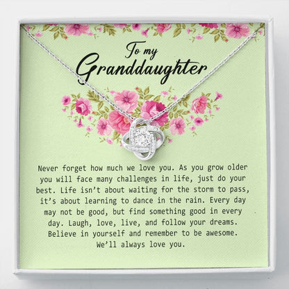 To My Granddaughter, Love Knot Necklace