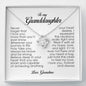 To My Granddaughter, Love Knot Necklace, Gift from Grandma