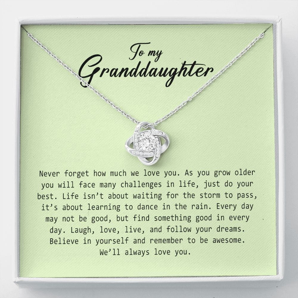 To My Granddaughter, Love Knot Necklace