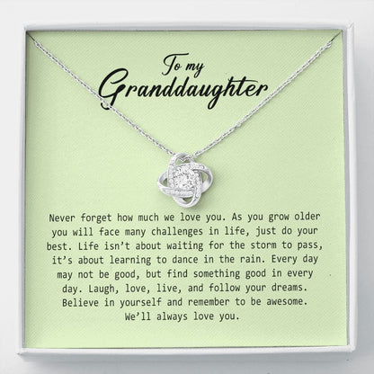 To My Granddaughter, Love Knot Necklace