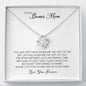 To my Bonus Mom Gift, Love Knot Necklace