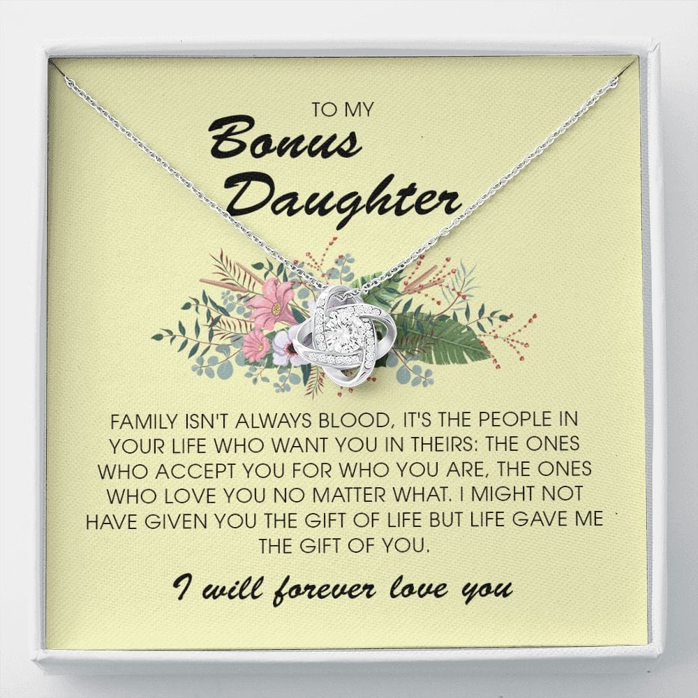 To My Bonus Daughter, Love Knot Necklace