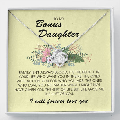 To My Bonus Daughter, Love Knot Necklace