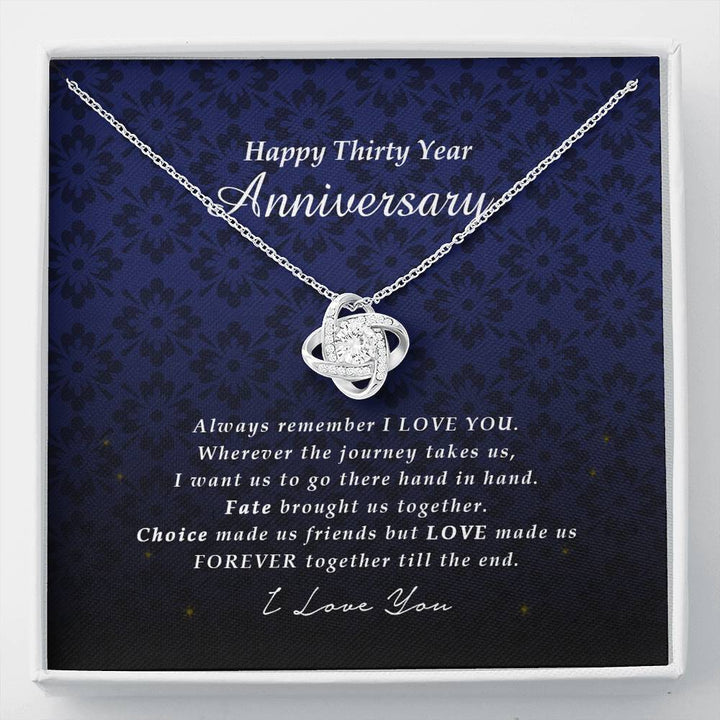Love Knot Necklace, Happy Thirty Year Anniversary