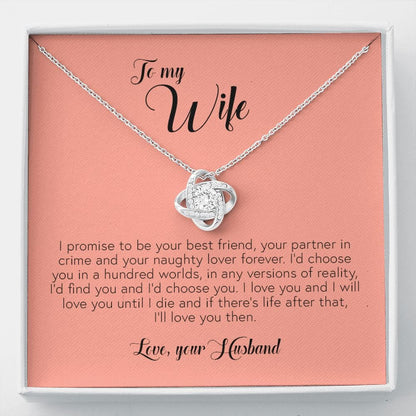 To My Wife, Love Knot Necklace