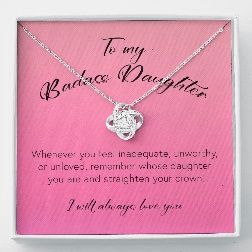 To My Badass Daughter, Love Knot Necklace